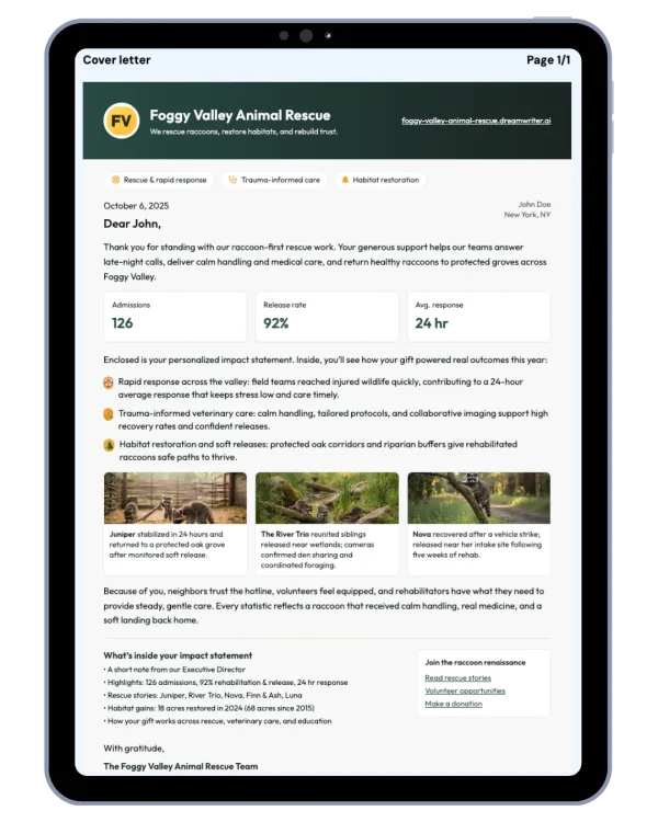 Dreamwriter Dashboard