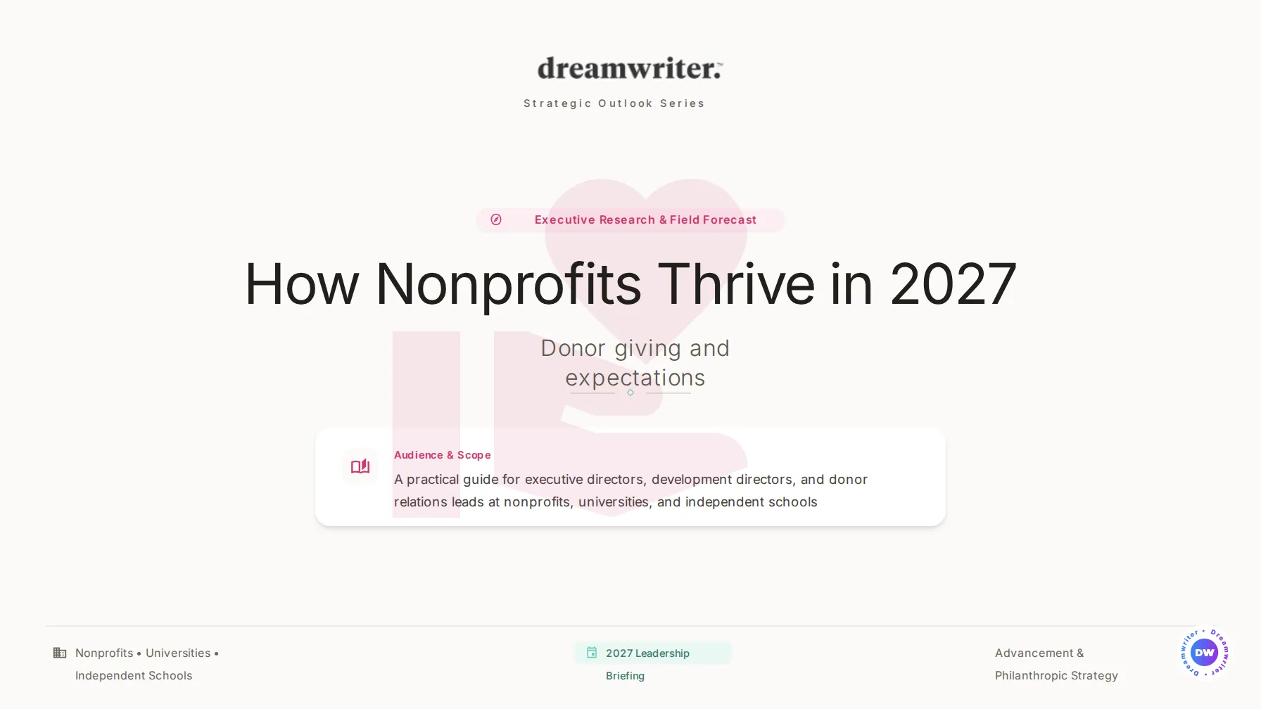 How Nonprofits Thrive in 2027, donor giving and expectations, by Dreamwriter™